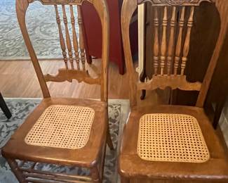 $150 pair of spindle back caned chairs