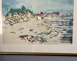$250 Alfons Bach (1904-1999) Watercolor 27x21 - artist retired in Pensacola Fl .