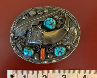 $175 Navajo belt buckle sterling