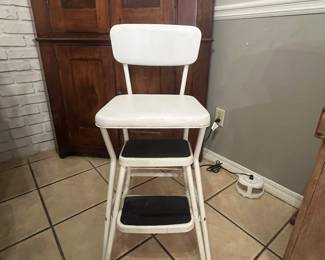 $70 White retro stool and stepping stool