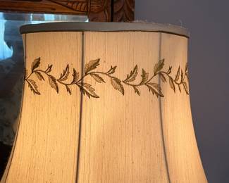 $146 - Royal Doulton pottery lamp (I believe to be) Art Deco blue with floral rim. Better in reality than pics. 