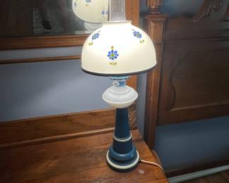 $44 - blue metal and white glasss 27T