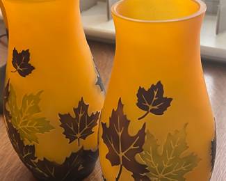 $150 -  Pair of Cameo glass vases 8T