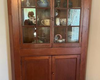$1,000 Primitive cherry corner cabinet 24D x50Wx 80T - Provenance came from the Bolin antiques dealers in Lilian AL. 