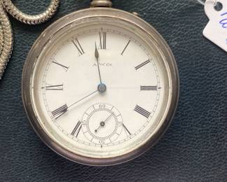 $80 - Waltham pocket watch with chain - Runs 