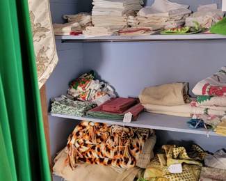 vintage linens, bedspreads, blankets  and doilies