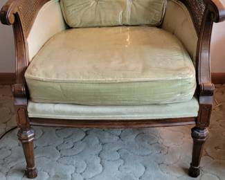 vintage velvet occasional cane back chair x2