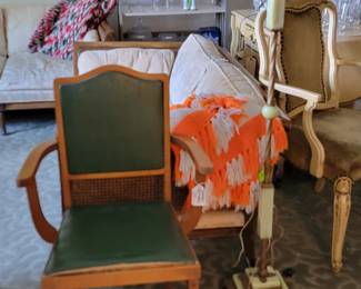 Mcm chair, jadeite lamp