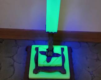 jadeite/uranium floor lamp under black light
