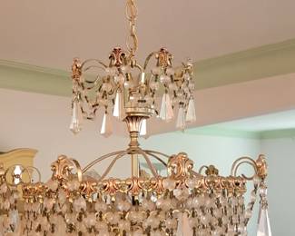 another view of Schonbek crystal chandelier