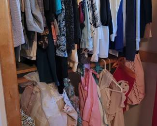 woman's clothing and vintage aprons