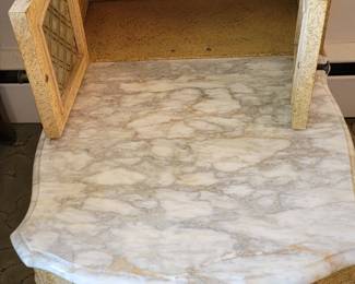 3 legged side table with marble top. circa 1940/50