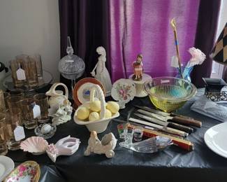 Mcm glasses, lamps cutlery, pottery