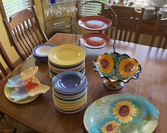 Fiesta ware and colorful dishes