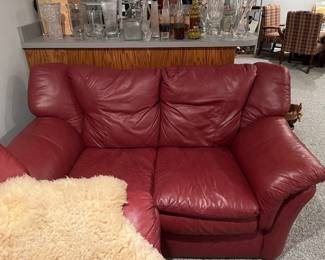 Leather loveseat