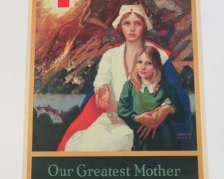 WWI Red Cross military war  poster, Cornelius Hicks