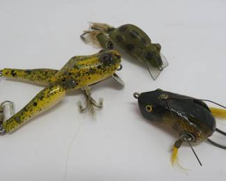 Vintage wooden frog lures