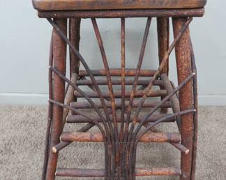 One of several rustic cabin farmhouse twig table and chairs