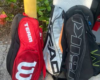 tennis team bags and rackets