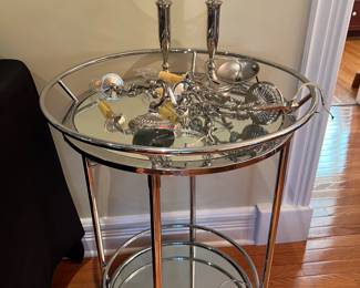 chrome  liquor cart