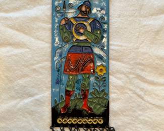 Cloisone Copper Slavic Warrior Wall Hanging
