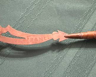 WWI trench art, engraved “France”, using ammunition with attached handmade blade…letter opener