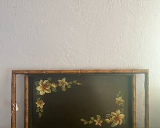 MCM Tole tray w/bamboo