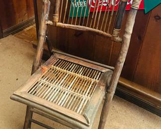 Mid Century Boho chic  bamboo folding chair $28