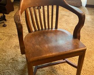 Vintage oak banker's armchair $75