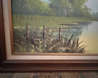 3 of 3: Original painting by the leader and founder of the group of African American Florida Artists known as Highwaymen, Harold Newton. Signed 24 x 36 painting on canvas board.  To be auctioned during the estate sale. Current bud: $6,600