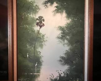 2 of 3: Original painting by the leader and founder of the group of African American Florida Artists known as Highwaymen, Harold Newton. Signed 18 x 24 painting on canvas board. To be auctioned during the estate sale. Current bud: $4,000