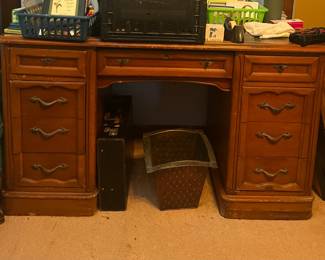 Antique solid wood desk $75