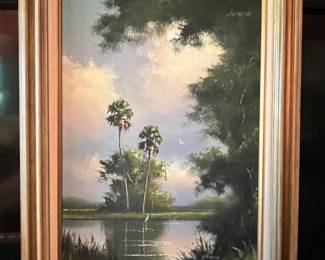 1 of 3: Original painting by the leader and founder of the group of African American Florida Artists known as Highwaymen, Harold Newton. Signed 18 x 24 painting on canvas board. To be auctioned during the estate sale. Current bud: $4,100