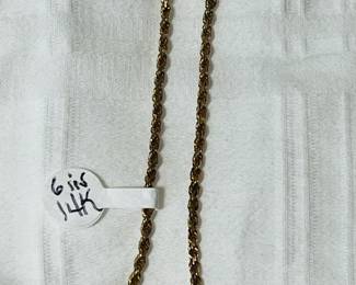 6" 14K rope bracelet
