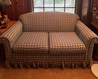 Blue-green plaid loveseat $175  (matching ofa available $275)