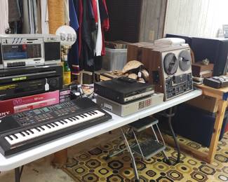 Turntable, keyboards,  misc