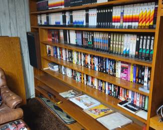 Vhs tapes, 8 tracks, ephemera, BB guns, vintage plastic model cars.