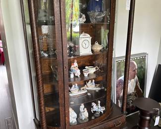 Antique Bowed Window Hutch