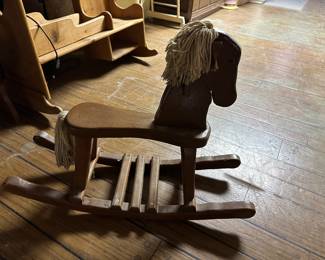 Vintage Wood Rocking Horse