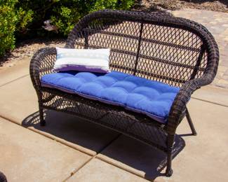 Outdoor loveseat and cushion