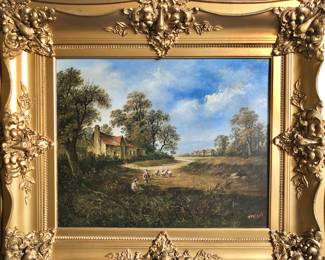 Antique 1880’s Oil Painting Signed Wayland
