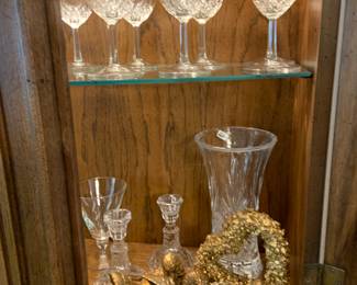 crystal stemware and candlesticks