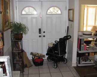 Dog stroller, outdoor decor