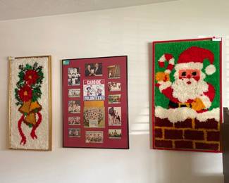 Christmas latch hook framed decor