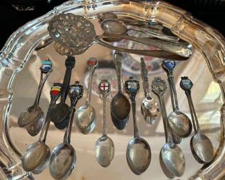 Sterling souvenir spoons and others