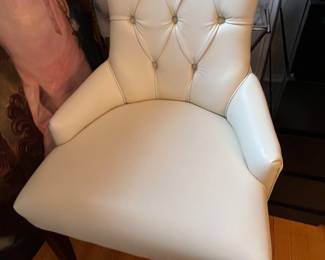 11. Set of 10 Custom Italian Leather Dining Chairs w/ Tufted Back (23" x 22" x 35")