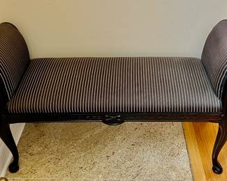 1. Custom Black Lacquer Roll Arm Bench (45" x 16" x 26")