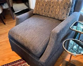 3. Pair of Custom Swivel Arm Chairs (33" x 44" x 40")