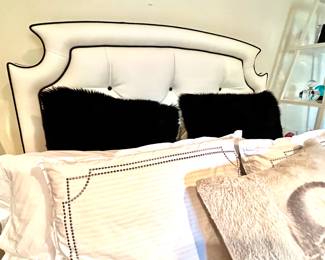 72. Custom Black & White Tufted Headboard (60"h)