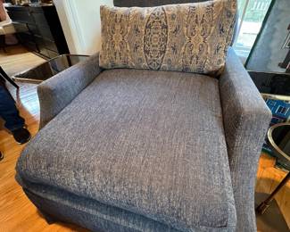 3. Pair of Custom Swivel Arm Chairs (33" x 44" x 40")